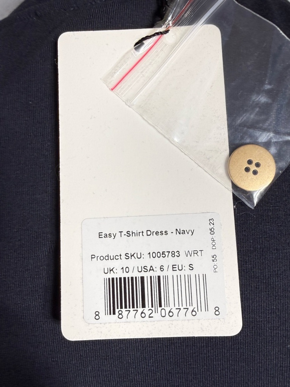 Saint + Sofia Easy Organic Cotton T-Shirt Midi Dress Blue Navy Size 6 - Picture 6 of 9